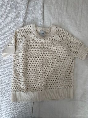 Varley Alva Open-Weave Cotton Knit Sweater - Cream - Large